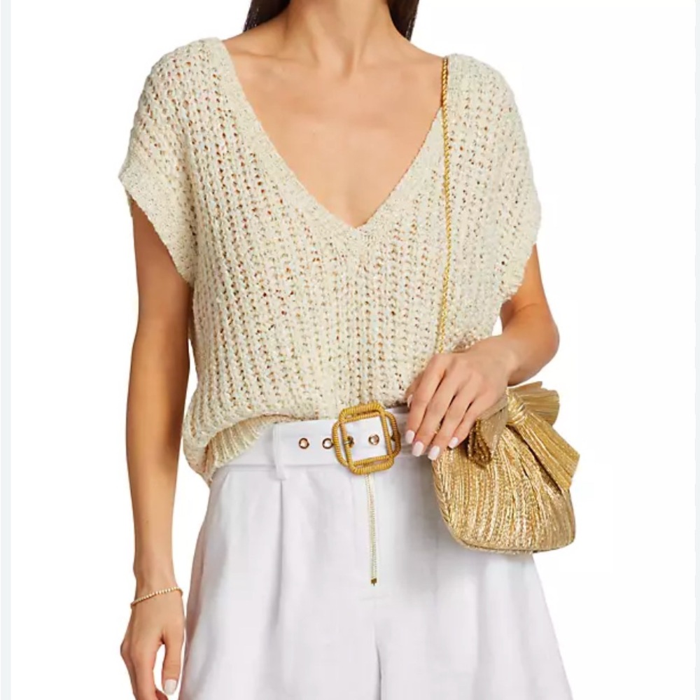 NWT Ramy Brook Soraya v-neck sweater vest Small